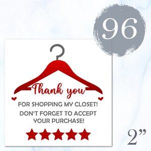 96 Thank You Stickers